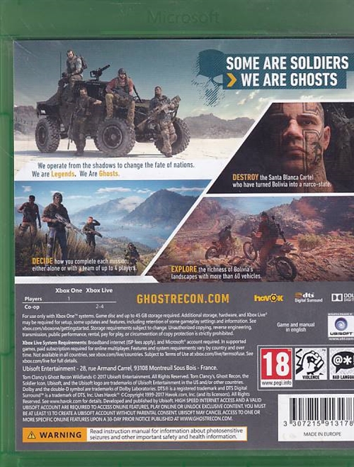 Tom Clancys Ghost Recon Wildlands - XBOX One (A Grade) (Genbrug)